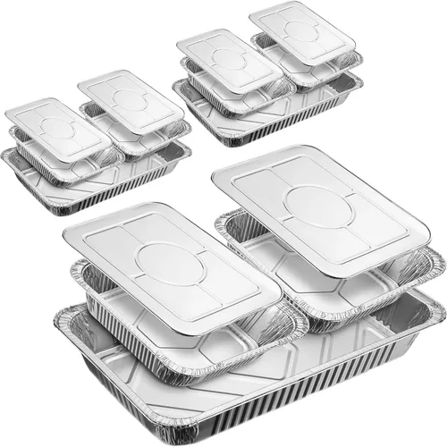 Vista 8 de Juego de Bandejas Calentaplatos Desechables para Buffet - Bandejas Calentadoras de Alimentos para Buffet - Calentadores de Alimentos para Fiestas