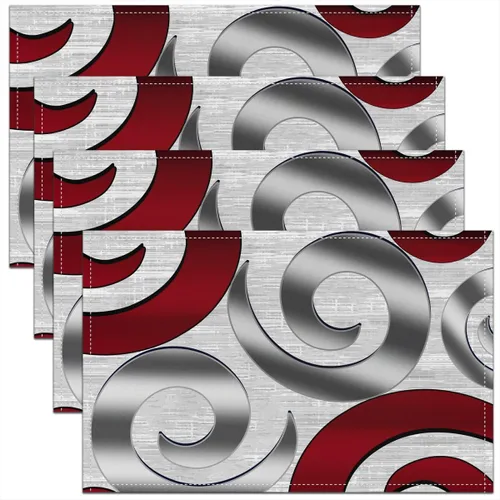 Vista 8 de Modern Circles - Juego de 4 manteles individuales de 12 x 18 pulgadas, patrón geométrico abstracto, decorativo, para niños, adolescentes y adultos