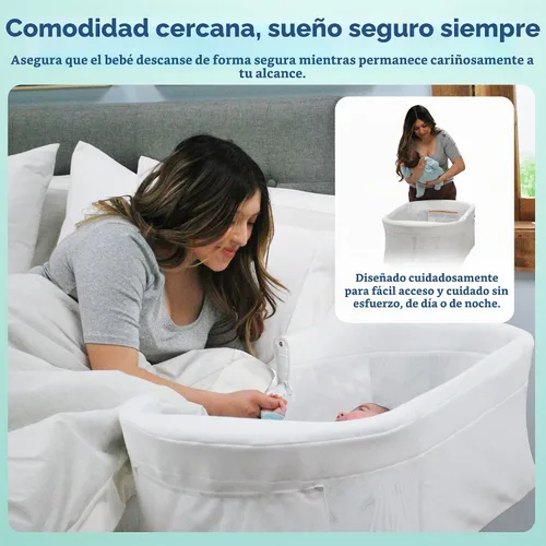 Vista 5 de Sealy Baby Airy Dreams - Moisés 2 en 1 de malla transpirable, altura ajustable con 9 ajustes, portátil con sábana acolchada suave y acogedora