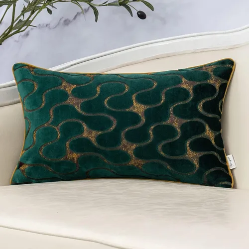 Vista 14 de Yangest Funda de Almohada Decorativa Cuadrada Beige de Terciopelo Ondulado, Funda de Cojín Moderna con Cremallera para Sofá, Sofá de Dos Plazas