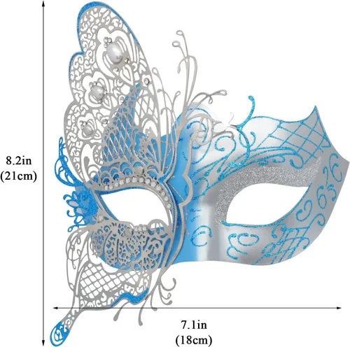 Vista 9 de Antifaz con diseño de mariposa veneciana misteriosa para fiesta de Halloween