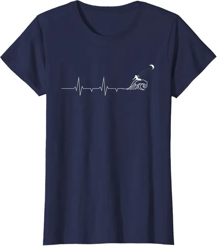 Vista 23 de Heartbeat EKG Pulse Kitesurf Kitesurf - Camiseta de kitesurf, Negro, S