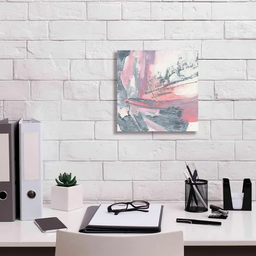 Vista 3 de Epic Graffiti 'Whitewashed Blush I' por Chris Paschke, lienzo de arte de pared Giclée, 12 x 12 pulgadas
