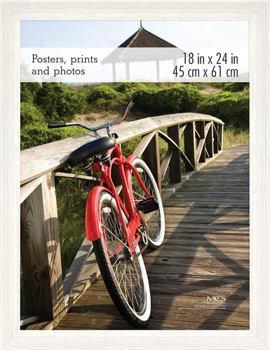 Vista 14 de MCS Marco para póster con estilo de museo, 11 x 17 pulgadas, madera de granero, vertical y horizontal, para colgar en la pared, marco grande