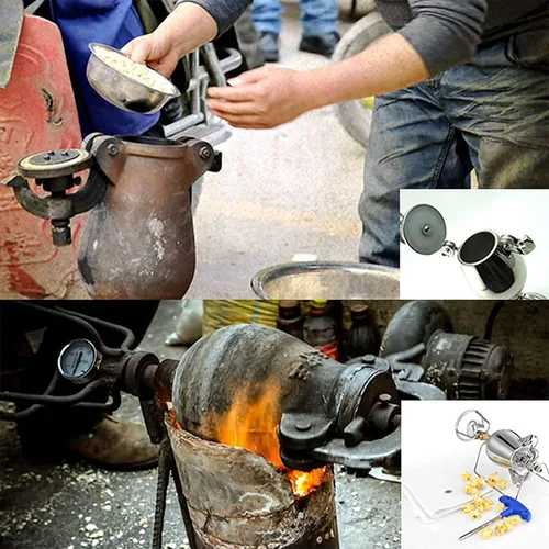 Vista 8 de Máquina de palomitas de maíz de mano, máquina de palomitas de maíz con calefacción a fuego abierto, máquina de palomitas de maíz de acero