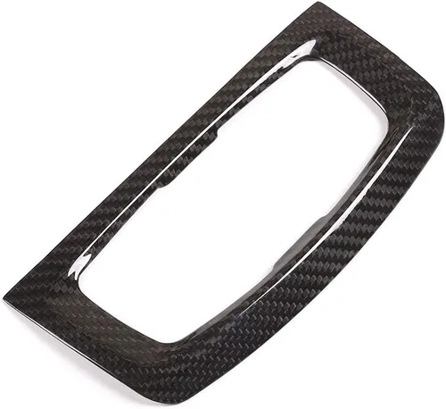 Vista 7 de Fibra de carbono real para BMW X5 f15 2014-2018 interruptor de faros de coche decoración marco accesorios