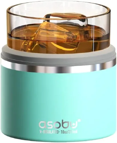 Vista 16 de asobu Vaso de whisky con funda aislada de acero inoxidable, 10.5 onzas (Rosa Aqua)