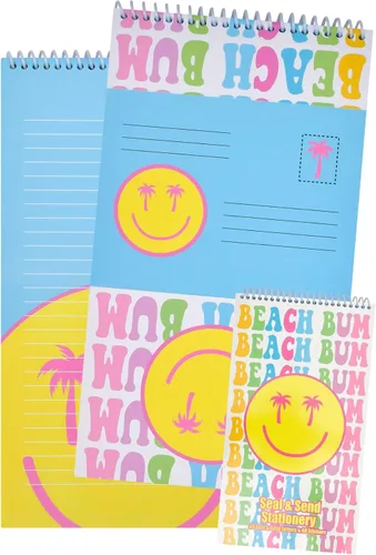 Vista 14 de iscream Seal and Send - Bloc de notas de papelería de 40 hojas con sellos, pelotas de playa 40 Pack, Cute Design, Spiral Bound, Large 10.5" x