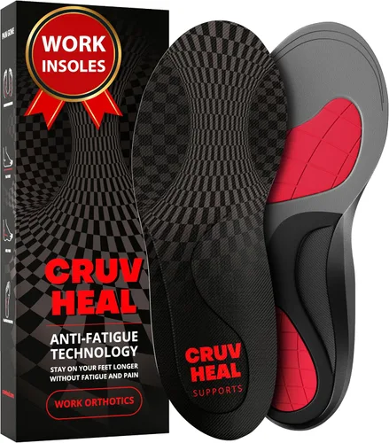 Vista 9 de CRUVHEAL Plantillas ortopédicas de trabajo, antifatiga, soporte de arco medio, inserción de zapatos para hombres y mujeres, fascitis plantar, pies