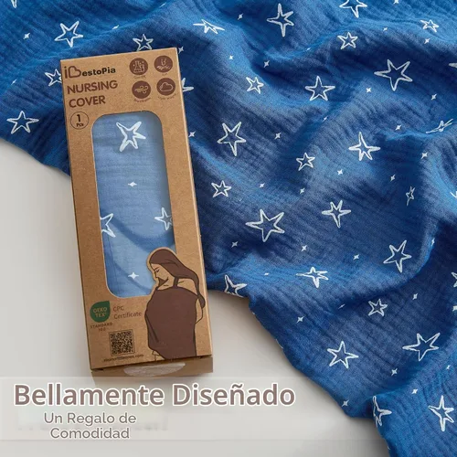 Vista 7 de Funda de lactancia de muselina para lactancia materna, funda de privacidad con aro rígido para mamá, delantal de enfermería de muselina transpirable