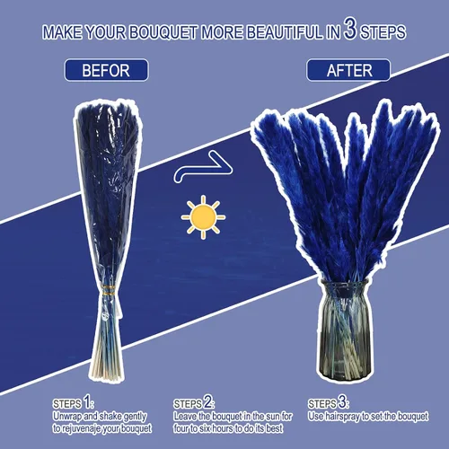 Vista 11 de 30 piezas pequeñas de hierba de las pampas secas arreglo floral natural seco