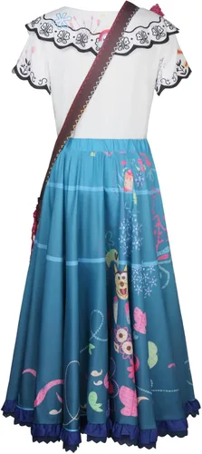 Vista 4 de Vestido de disfraz de Mirabel para mujeres adultas con bolsa disfraz de princesa encantada para Halloween camisa falda vestido de fiesta
