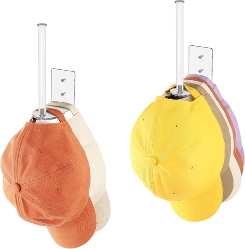 Vista 20 de Durmmur Paquete de 2 Percheros para Gorras de Béisbol, Organizador de Sombreros de Acero Inoxidable para Gorra de Béisbol, Organizador