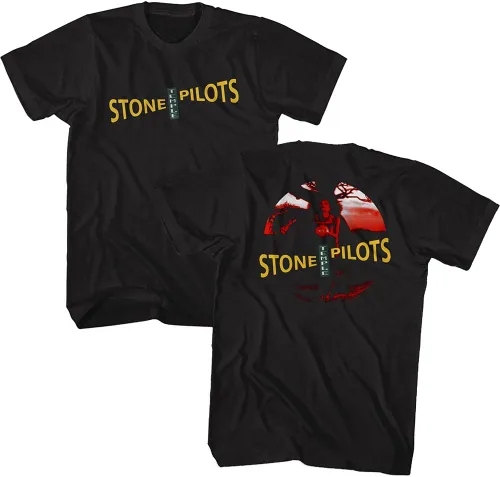 Vista 2 de Stone Temple Pilots Rock Band Logo Front & Back Print Camiseta de manga corta para adultos