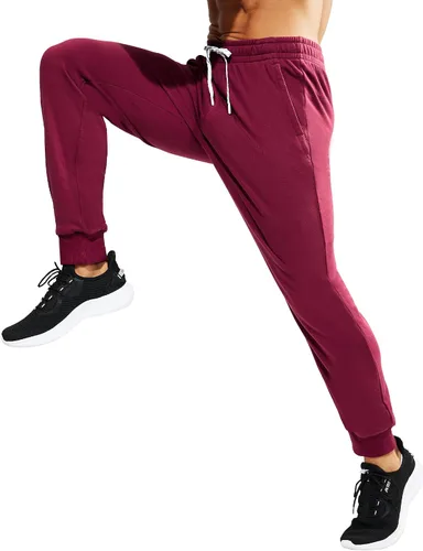 Vista 6 de MIER Men's Cotton Joggers Athletic Sweatpants for Gym Workout Active Lounge Jersey Track Pants with Pockets, Elastic Waist