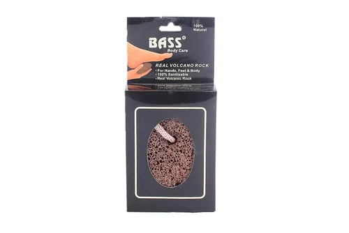 Vista 2 de Bass Cepillos de roca volcánica real para el uso, 1 EA