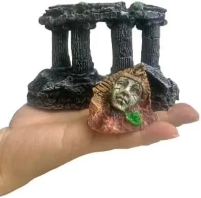 Vista 5 de Aquairum - Decoración egipcia con cabeza de pirámide, figura de esfinge, resinas de pilares, patrimonio antiguo hundido, decoraciones de pecera