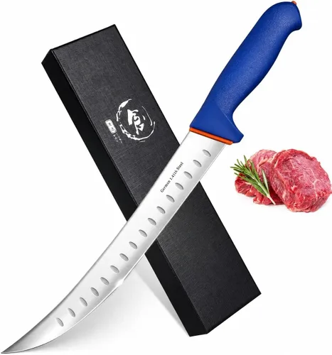 Vista 7 de DRAGON RIOT Cuchillo de desollar de 6 pulgadas, cuchillo de carnicero de carne para carne de res y procesamiento, cuchillo de cocina de acero