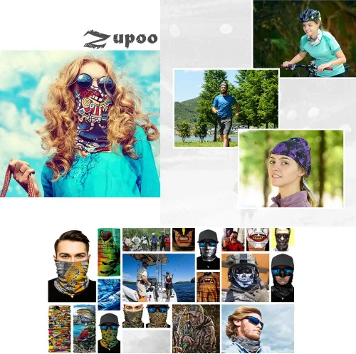 Vista 9 de Zupro Diademas para hombre y mujer, protección solar, máscara facial, bandana deportiva, bufanda mágica, polaina para el cuello, para correr