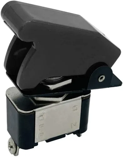 Vista 5 de ESUPPORT Interruptor basculante de cubierta negra de 12 V 20 A SPST ON/OFF Negro cubierta