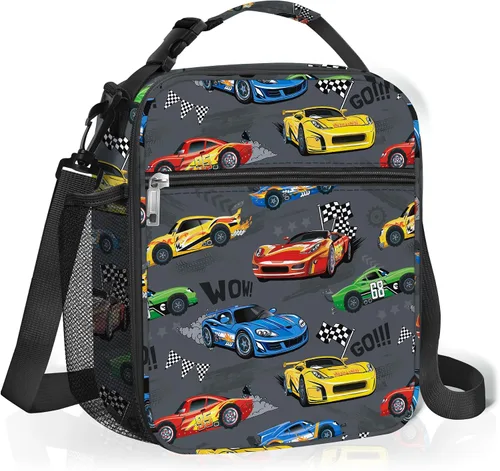 Vista 17 de Bolsa de almuerzo térmica aislada para niños Clastyle Sport Ball, grande, azul, con enfriador térmico, para niños, para picnic, escuela, canasta