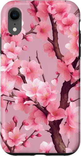 Vista 25 de Sakura Tree Japanese Funda para iPhone 17 con diseño de flores de cerezo rosa