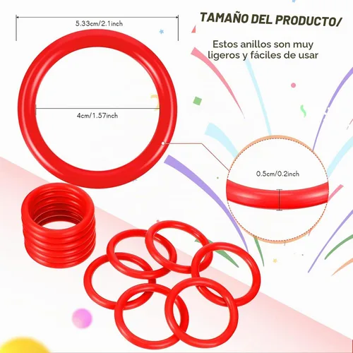Vista 2 de Chalyna 12 anillos pequeños para lanzar botellas de 2.1 pulgadas, anillo
