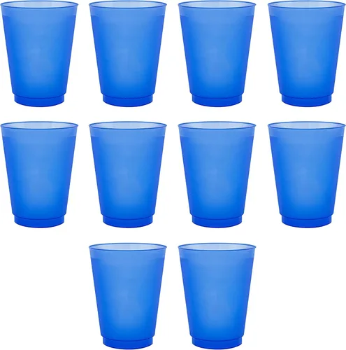 Vista 14 de Vasos de plástico esmerilado personalizados para estadios, paquete de 100, texto promocional, logotipo, 16 onzas, vasos de fiesta reutilizables