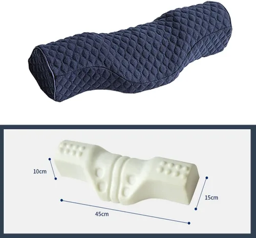 Vista 3 de Almohada cervical para el cuello para aliviar el dolor de dormir, almohada cervical de espuma viscoelástica para aliviar el dolor de cuello rígido