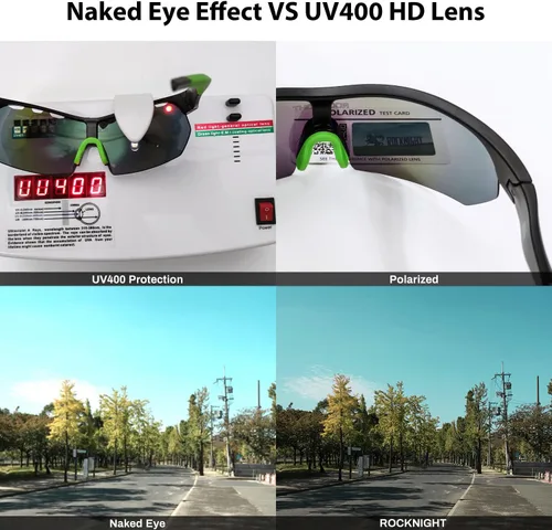 Vista 4 de ROCKNIGHT Polarized Sports Sunglasses for Cycling, Biking, Baseball & Volleyball - UV Protection, Lightweight & Durable