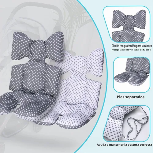 Vista 2 de Miracle Baby Forro de asiento de cochecito, cojín de algodón suave y transpirable, reversible y lavable a máquina para bebés