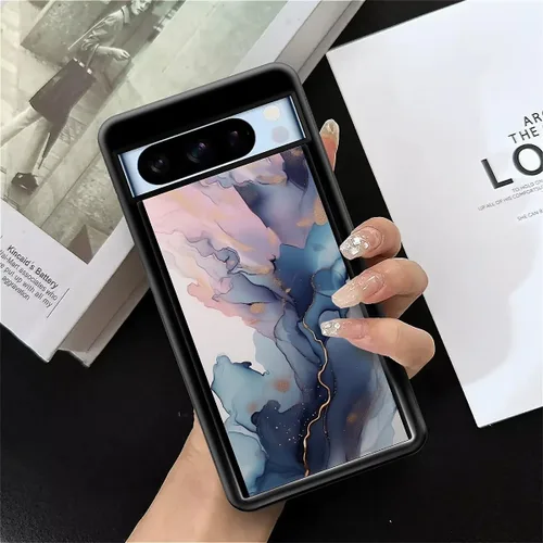 Vista 1225 de Compatible con Google Pixel 4A 5G Mobile Case Creative Acrylic Panel trasero Silicona Protección Grip especialmente diseñado para Google Pixel 4A 5G