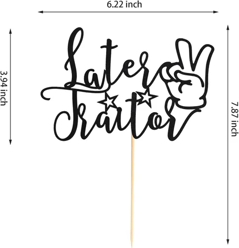 Vista 2 de Later Traitor - Decoración para tartas, trasladarse, cambiar de trabajo, jubilación, oficina de último día, decoración de fiesta de despedida