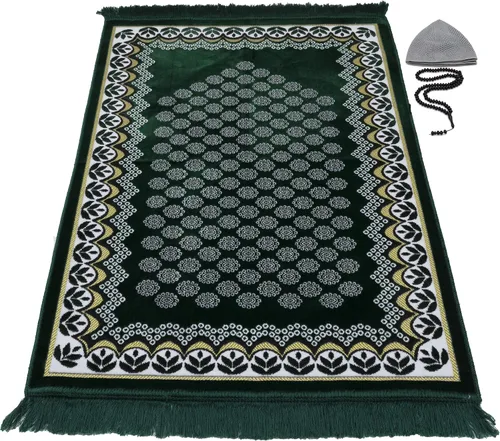 Vista 12 de Modefa Alfombra de oración islámica turca, alfombra de terciopelo fina y ligera, alfombra de oración musulmana suave Janamaz, regalo de Ramadán
