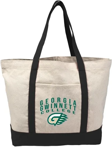 Vista 289 de Campus Lab Bolsa de lona con logotipo primario colegiado con bolsillo externo, bolsa de hombro reutilizable para ir de compras, playa Águilas A&m