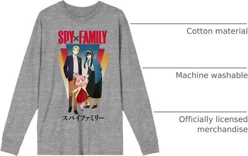Vista 7 de Spy X Family Forger Family Poster Art - Camiseta negra de manga larga para adultos