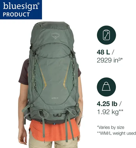Vista 2 de Osprey Kyte 48L Mochila de mochilero para mujer, marrón WXS-S marrón (Barley Brown)
