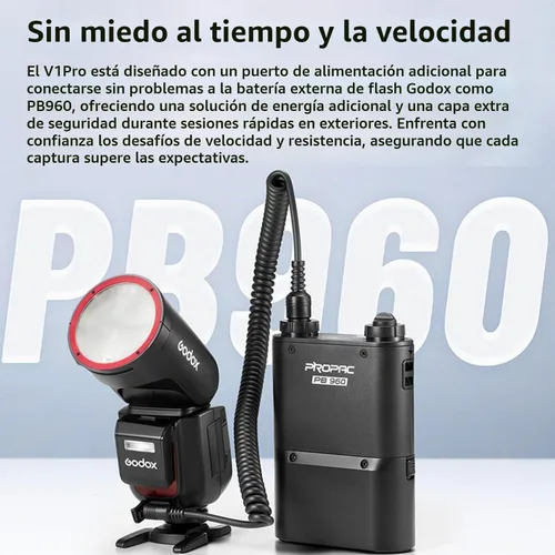 Vista 6 de Godox V1 Pro C V1Pro-C versión USA Flash de cámara compatible con cámara Canon Flash Speedlite, 76Ws 2.4G TTL 1/8000 HSS, 500 flash de potencia