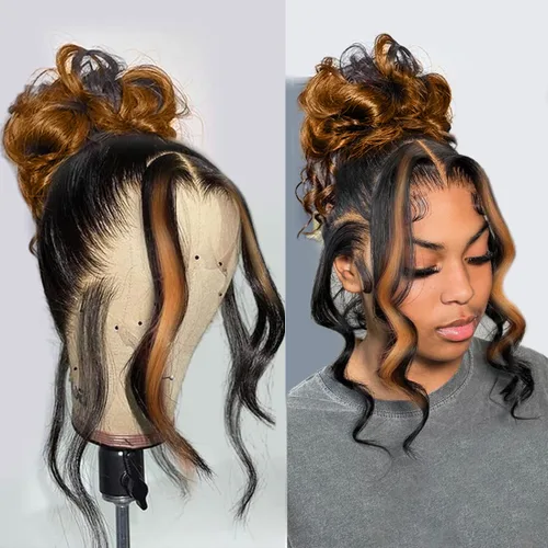 Vista 36 de BAIICS Pelucas de cabello humano rubio miel con encaje frontal transparente HD de 13 x 6 pulgadas, peluca frontal de encaje transparente HD 12A