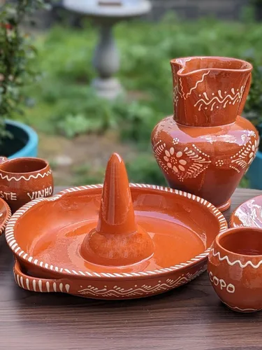 Vista 2 de Cerámica portuguesa Glaseada Terracota Arcilla Pollo Asador