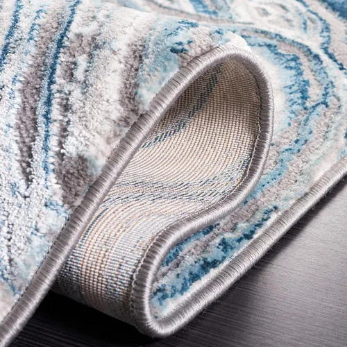 Vista 7 de SAFAVIEH Meadow Collection - Alfombra para pasillo, 2 x 7 pies, azul y gris, diseño abstracto moderno, no desprende pelusa y de fácil cuidado, ideal