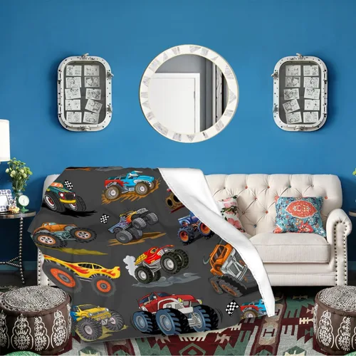 Vista 18 de Manta de bebé con texto en inglés «Just A Boy Who Loves Trucks» para niños y niñas, manta súper suave para envolver al recién nacido, acogedora