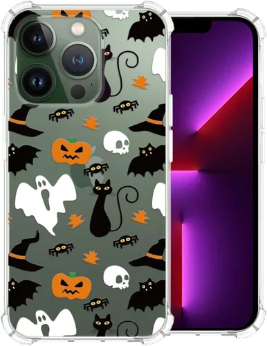 Vista 31 de Funda transparente de Halloween para Google 6a, con patrón de fantasma, funda protectora de TPU suave, delgada, a prueba de golpes, para niños