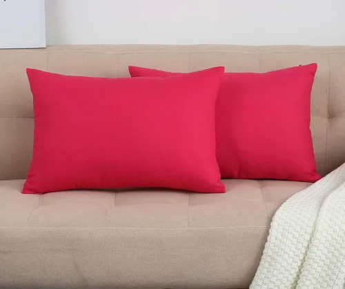 Vista 2 de TangDepot - Funda de almohada hecha a mano 100% lona de algodón, Algodón, Rojo sandía