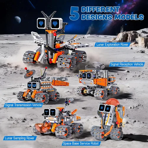 Vista 2 de Kit de construcción de robot STEM para niños 8-12, aplicación 5 en 1