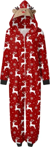 Vista 6 de Pijamas de Navidad 2023 para parejas, conjunto familiar a juego para parejas, mono con capucha, manga larga, pijamas de Navidad para las fiestas