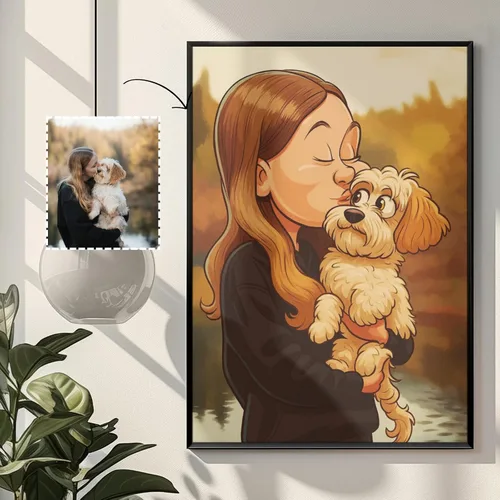 Vista 10 de Giantbighands Póster Personalizado de Perro en Lienzo Decorativo con Foto - Regalos Personalizados Para Amantes de Mascotas, Lienzo Conmemorativo