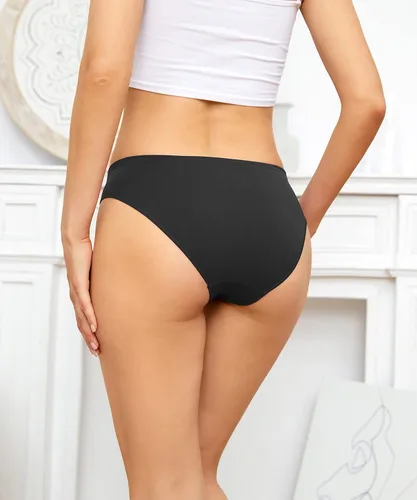Vista 3 de ELACUCOS Ropa interior de bikini para mujer, bragas atrevidas, suaves, invisibles, sin costuras, paquete de 5