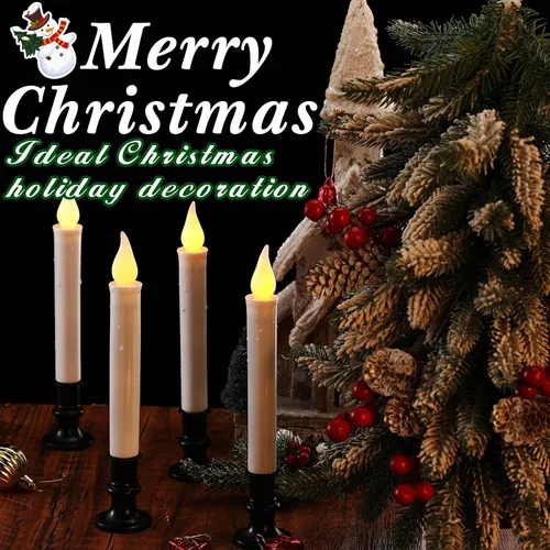 Vista 3 de Baquler 8 piezas de velas de ventana LED de Navidad con sensor del anochecer al amanecer, sensor de luz, 23.8 cm, velas sin llama con batería, velas