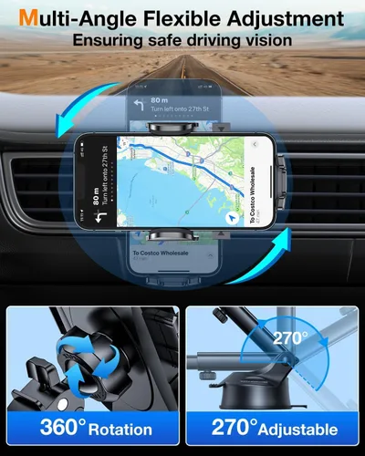 Vista 8 de HTU 2026 Mejorado [Verdadero Grado Militar] Soporte de Teléfono para Coche【Certificados de Seguridad y Sin Olor】Soporte de Teléfono Celular